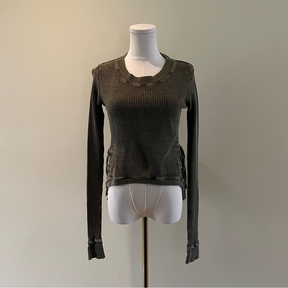 Free People waffle knit long sleeve size extra small